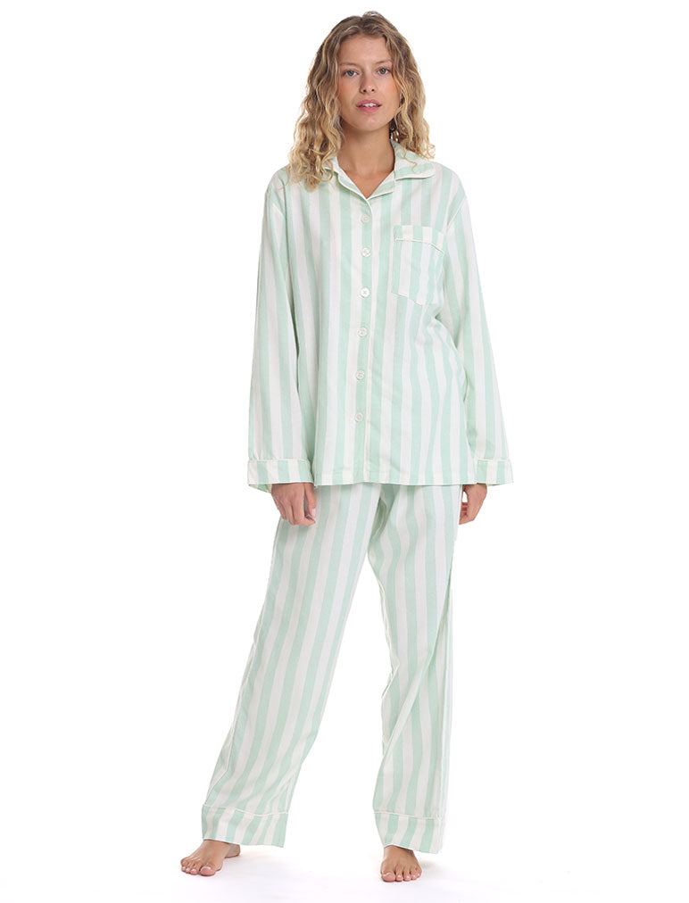 Cotton Stripe Full Length PJ