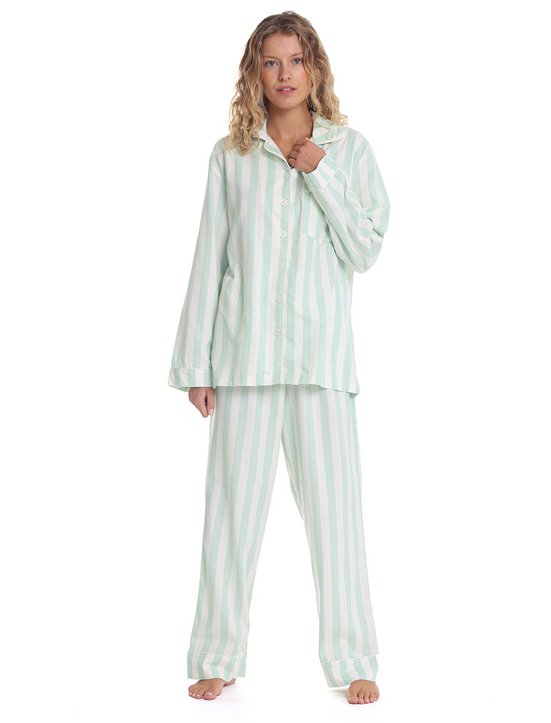 Cotton Stripe Full Length PJ