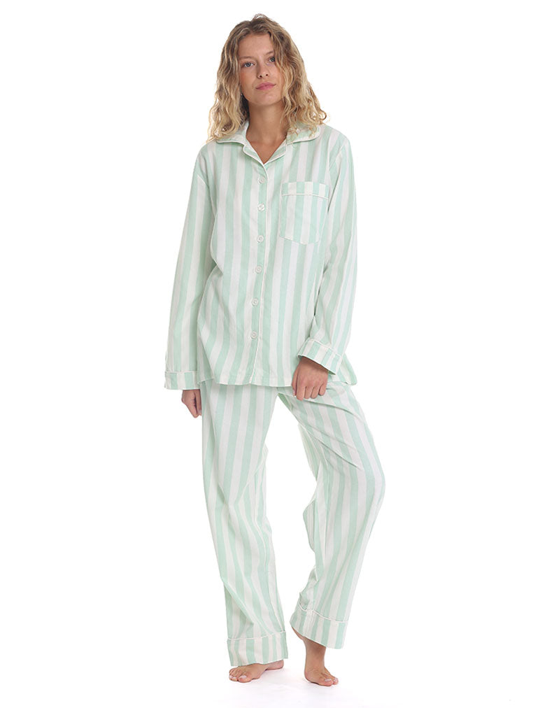 Cotton Stripe Full Length PJ