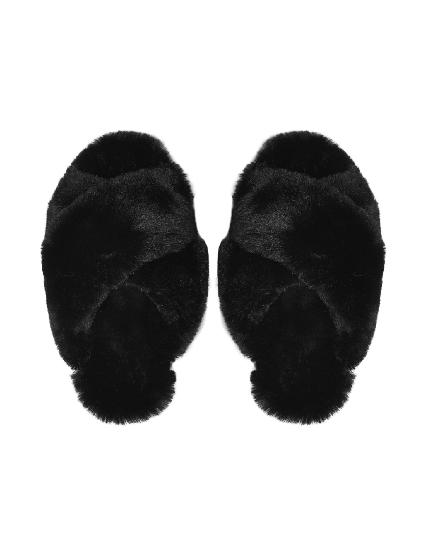 Sheepy Crossover Slides in Black