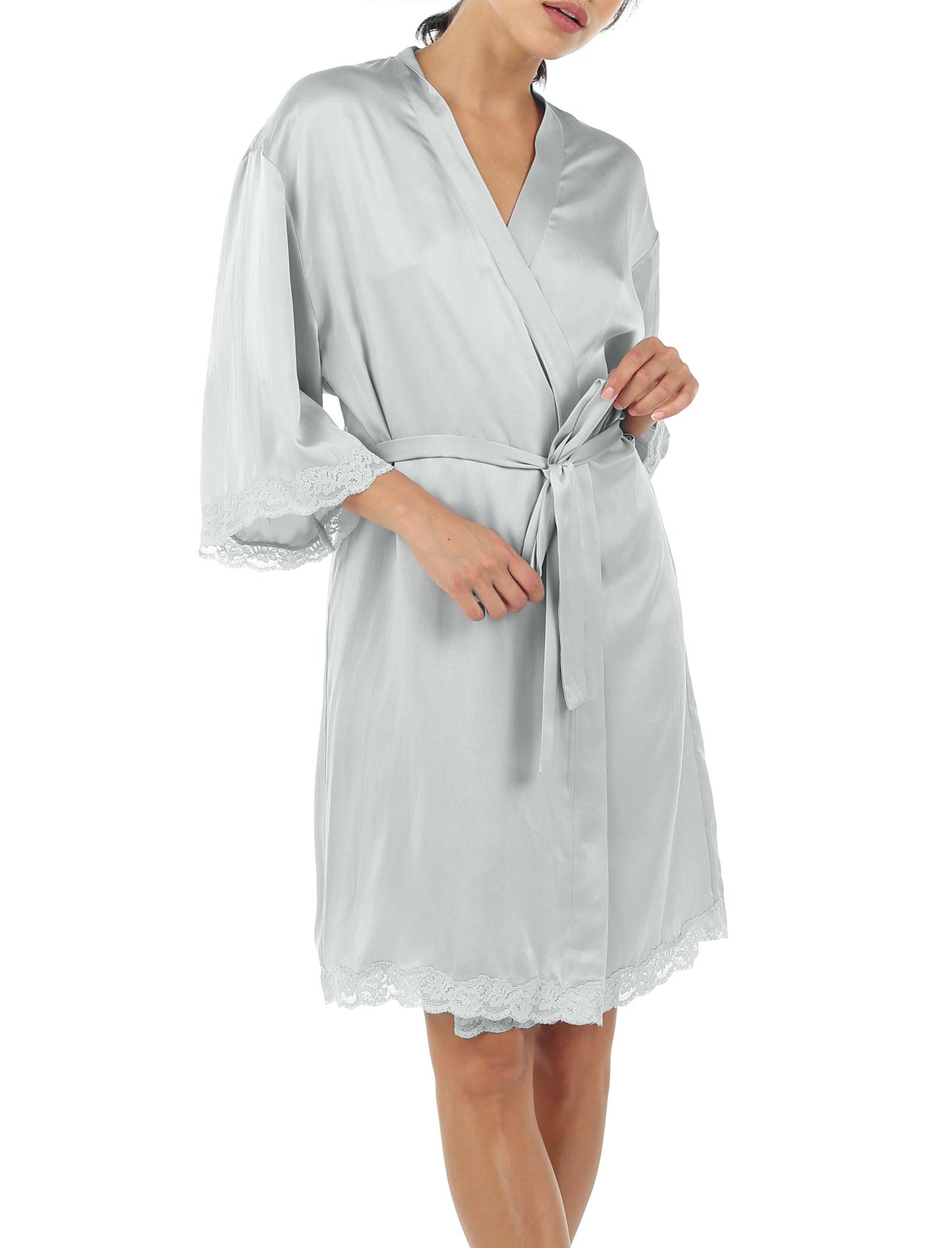 Camille Silk Lace Robe