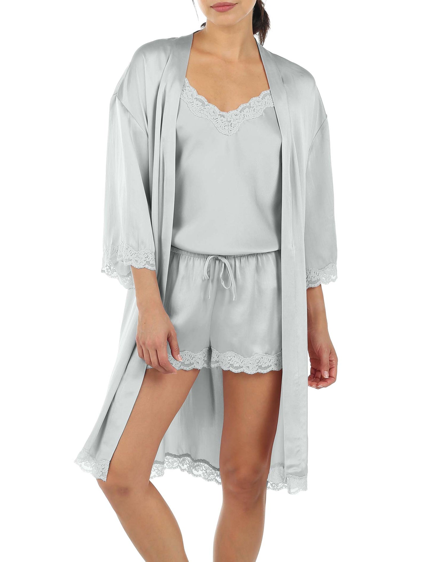 Camille Silk Lace Robe