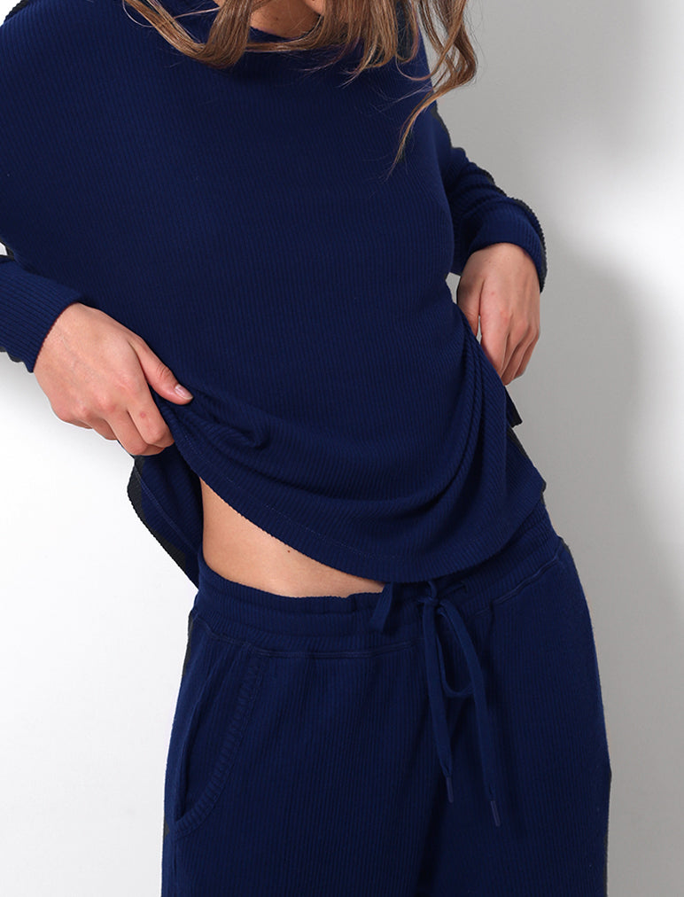 Soft Touch Rib Straight Leg Pant