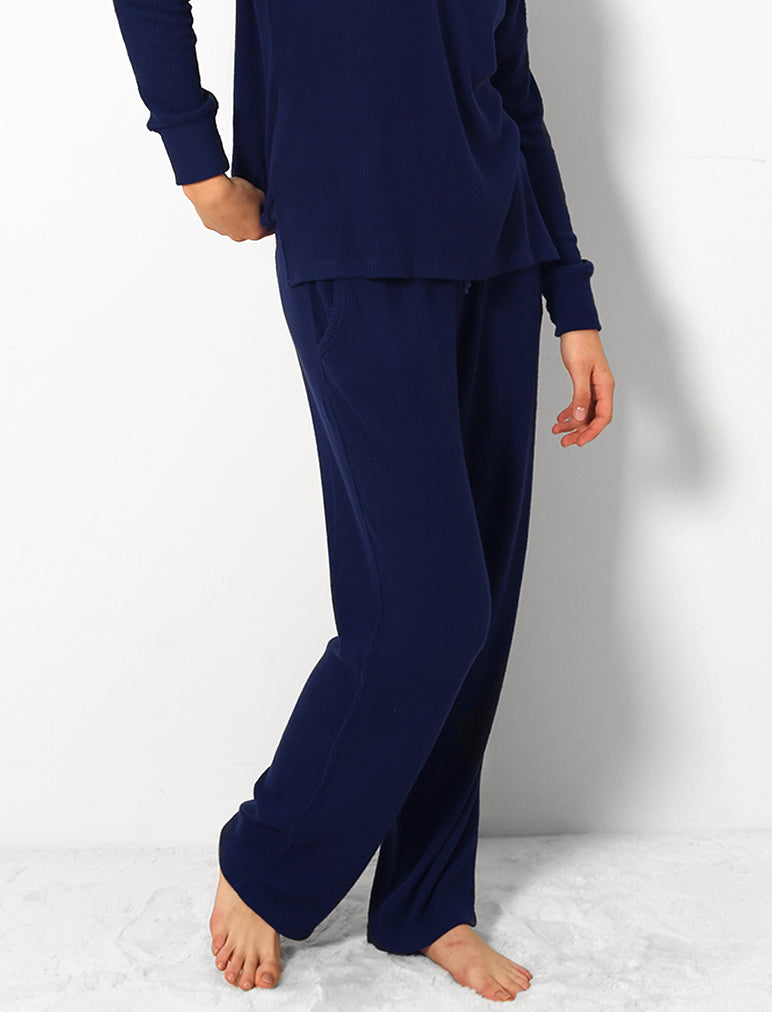 Soft Touch Rib Straight Leg Pant