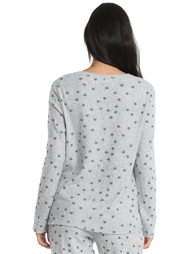 Super Soft Waffle LS Crew Neck Top
