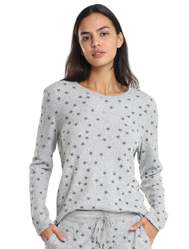 Super Soft Waffle LS Crew Neck Top