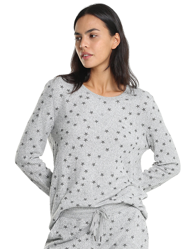 Super Soft Waffle LS Crew Neck Top