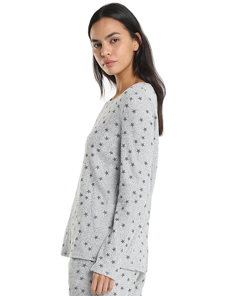 Super Soft Waffle LS Crew Neck Top