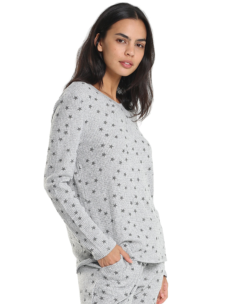 Super Soft Waffle LS Crew Neck Top