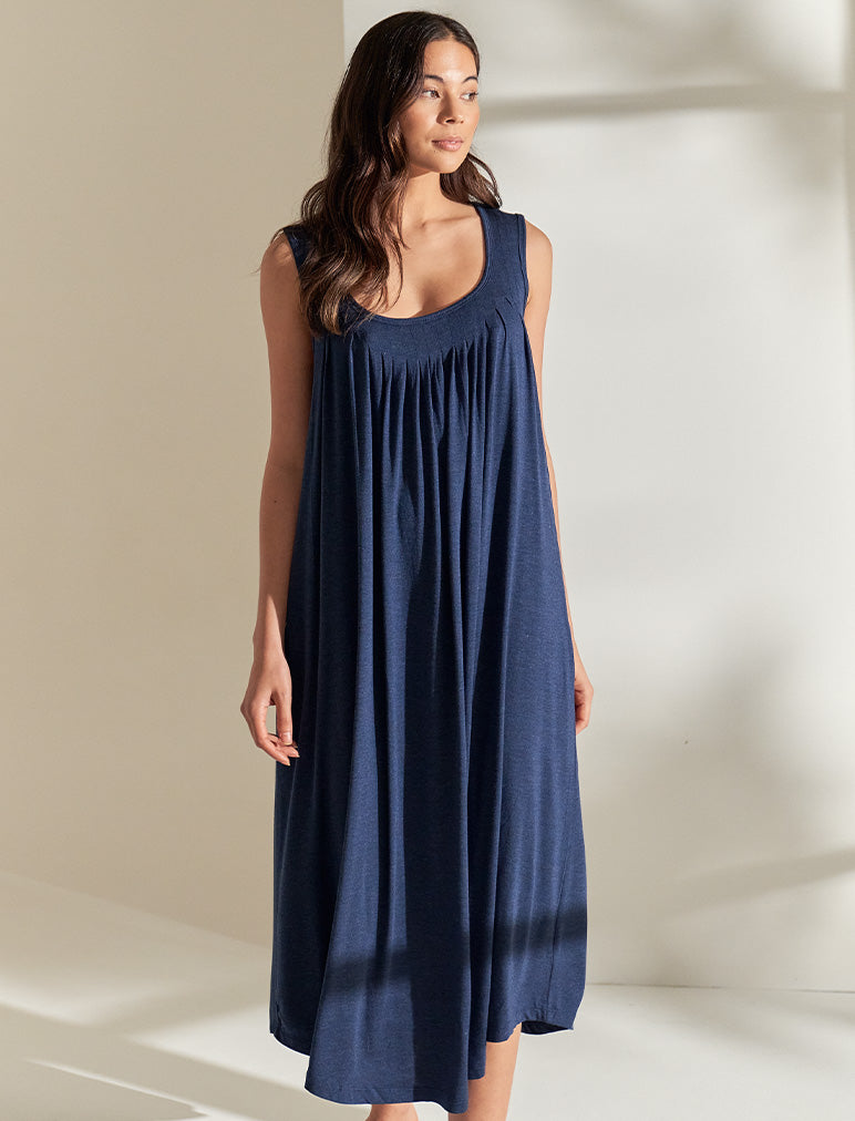 Kate Modal Soft Pleat Front Maxi Nightie