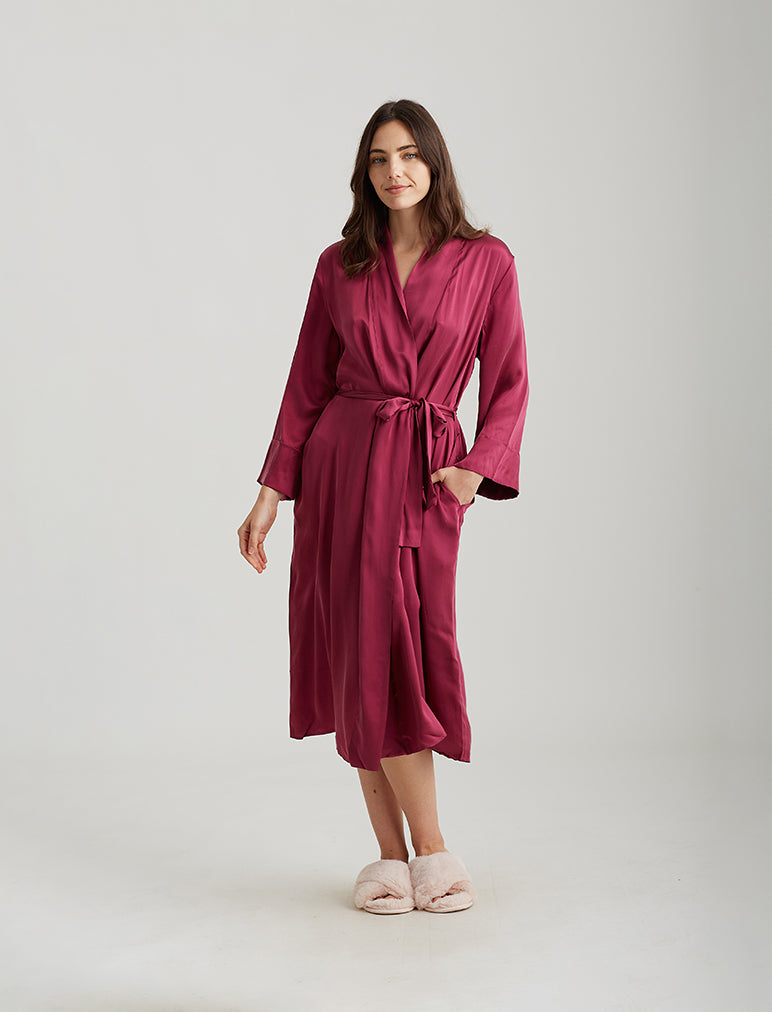 100% Silk Long Robe, 22 Momme