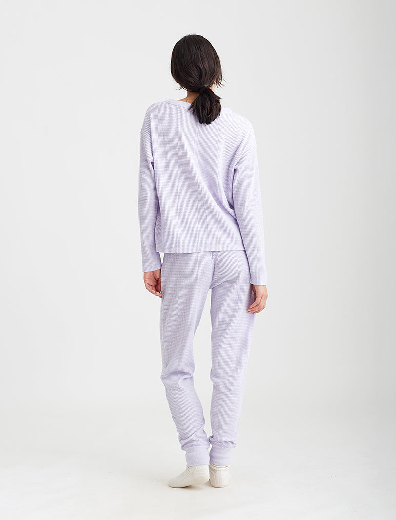 Super Soft Waffle V-Neck Long Sleeve Top