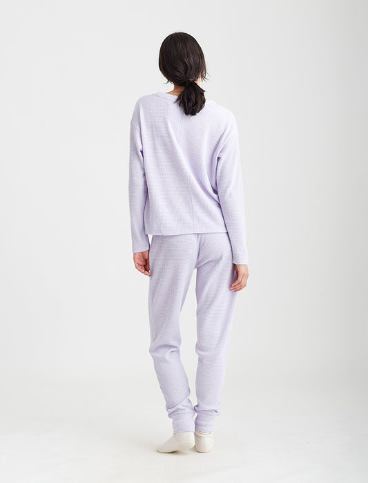 Super Soft Waffle V-Neck Long Sleeve Top