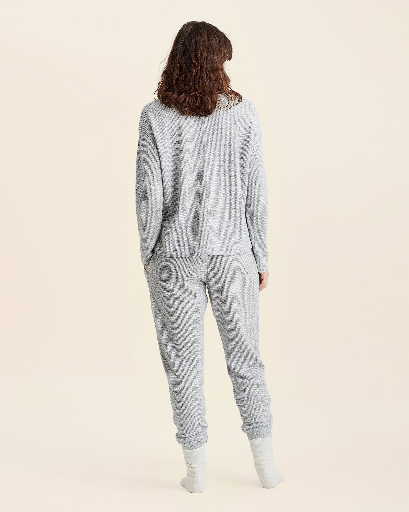 Super Soft Waffle V-Neck Long Sleeve Top