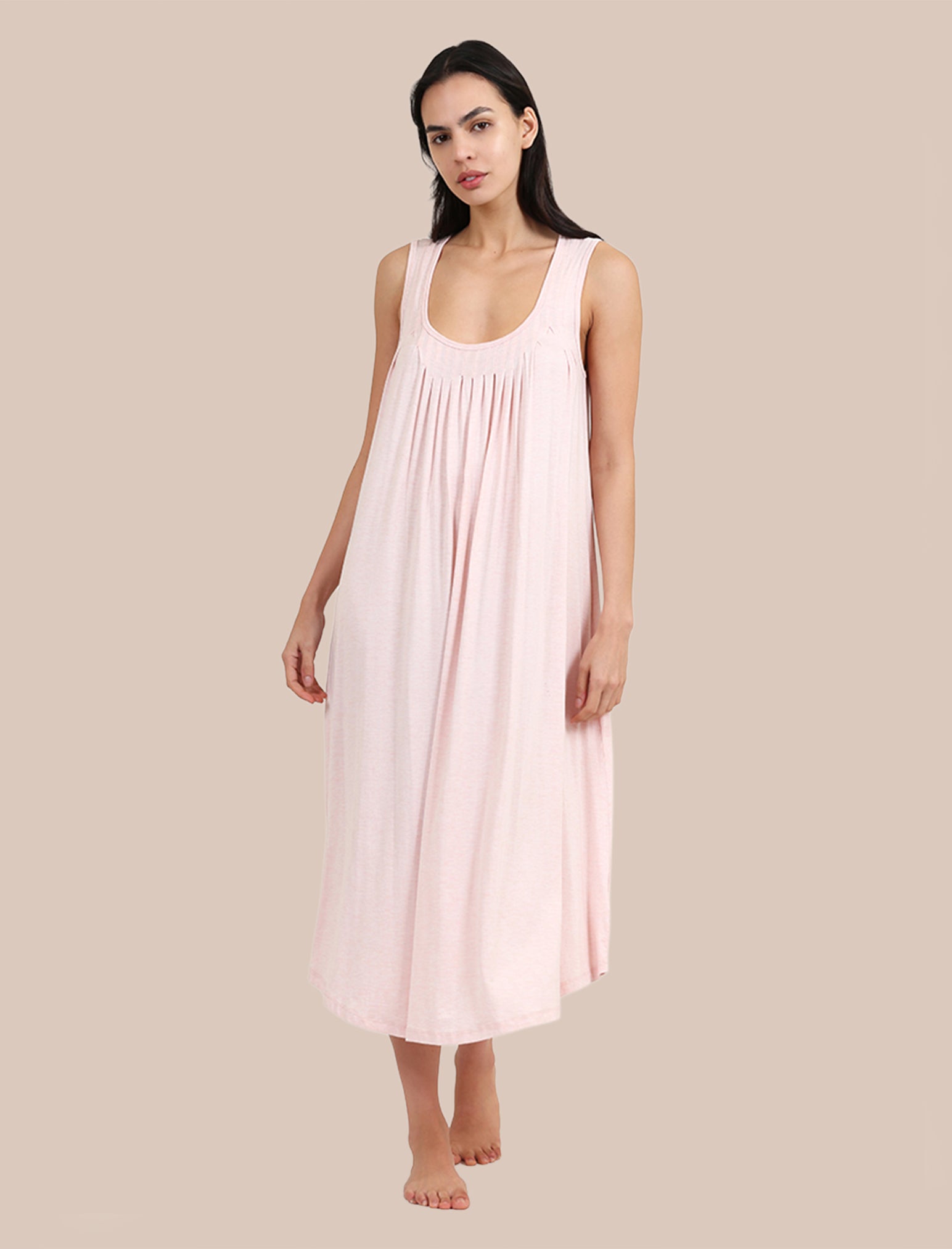 Kate Modal Soft Pleat Front Maxi Nightie