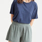 Organic Cotton Knit Tee in Navy