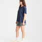 Organic Cotton Knit Tee in Navy