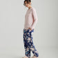 Alice Floral Pant and Feather Soft Top in Navy/Pink