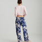 Alice Floral Pant and Feather Soft Top in Navy/Pink