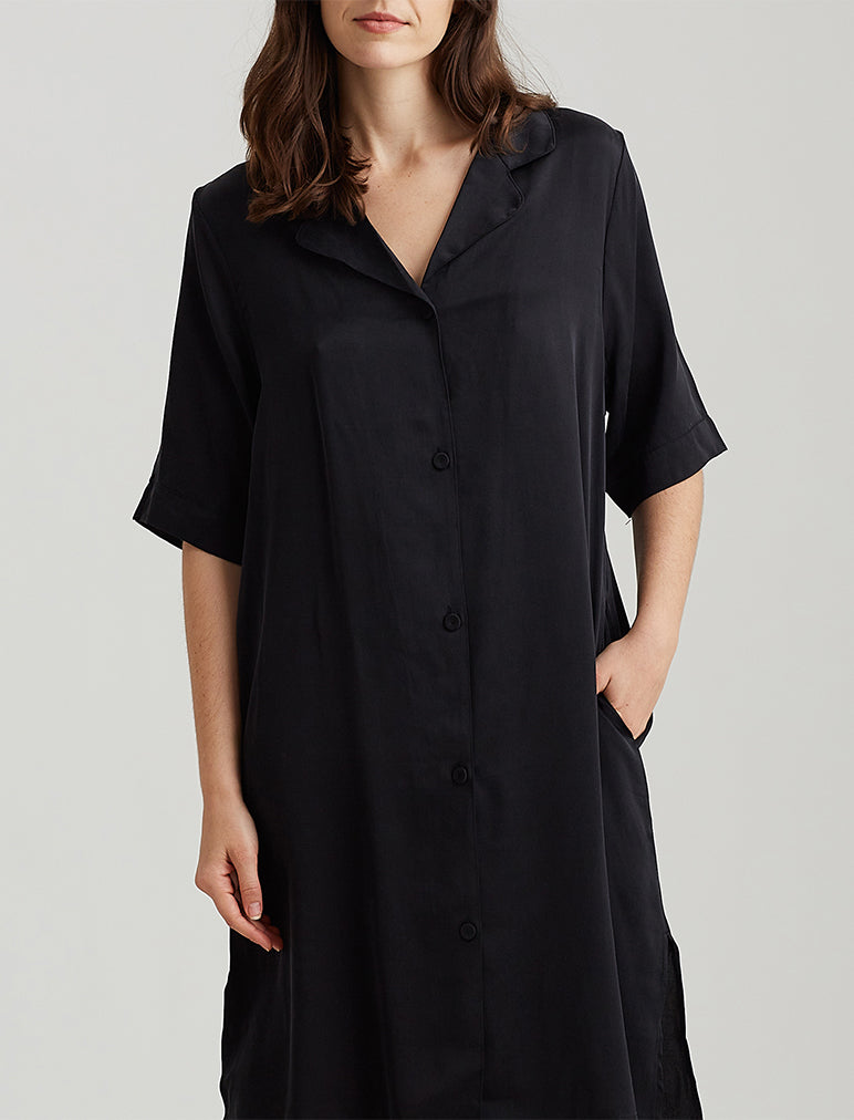 Audrey Silk Short Sleeve Nightshirt