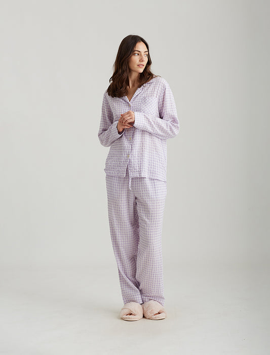 Seersucker Plaid Full Length PJ