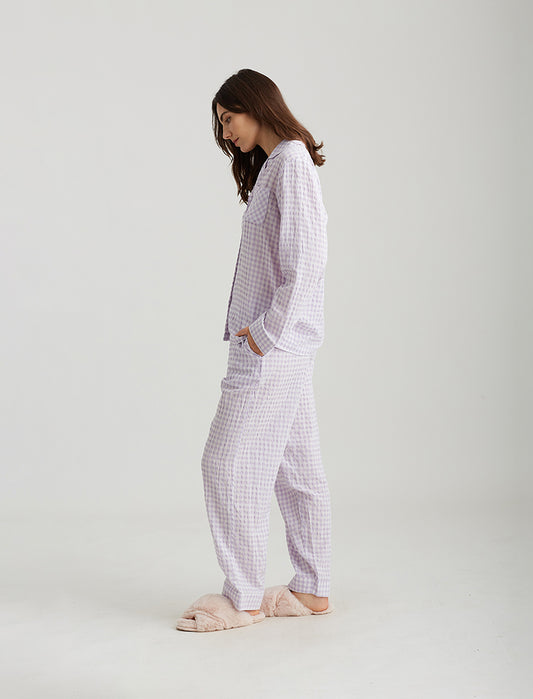 Seersucker Plaid Full Length PJ