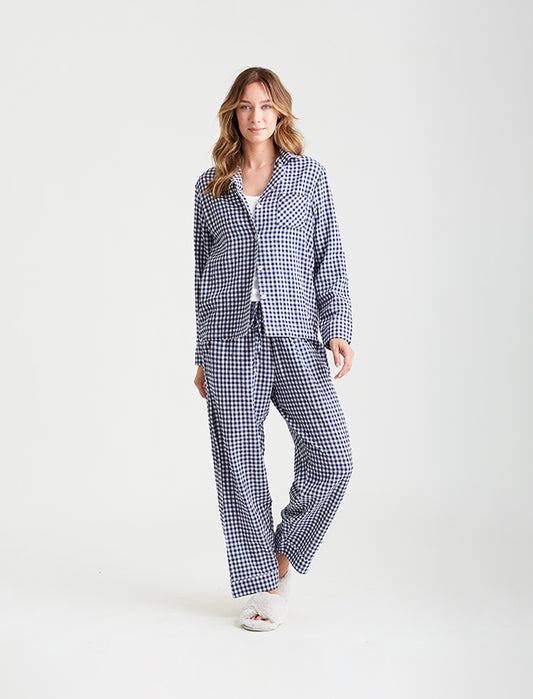 Seersucker Gingham Full Length PJs