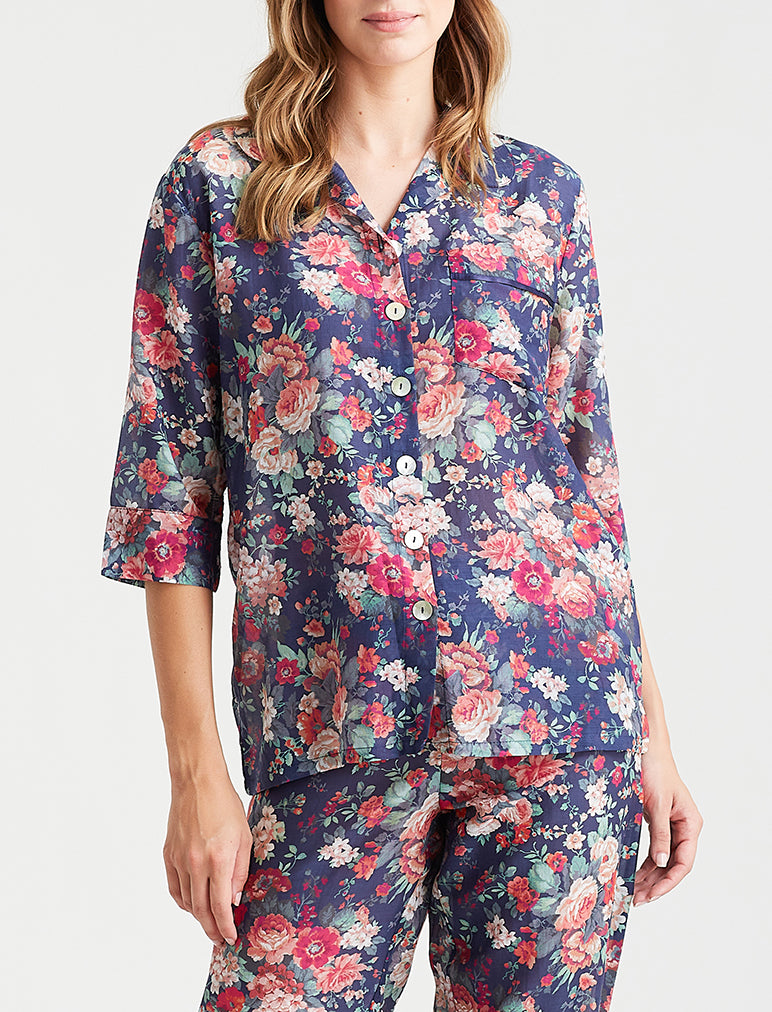 Grace Floral Cotton Silk Crop PJ