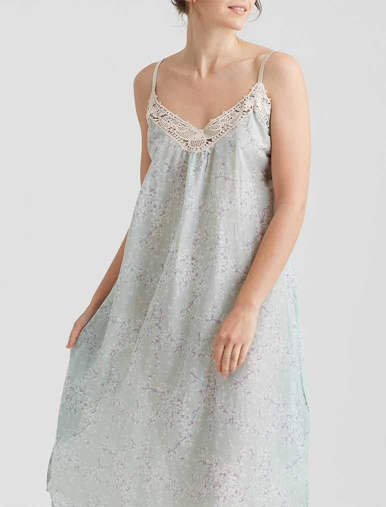 Cheri Blossom Lace Front Maxi Nightie