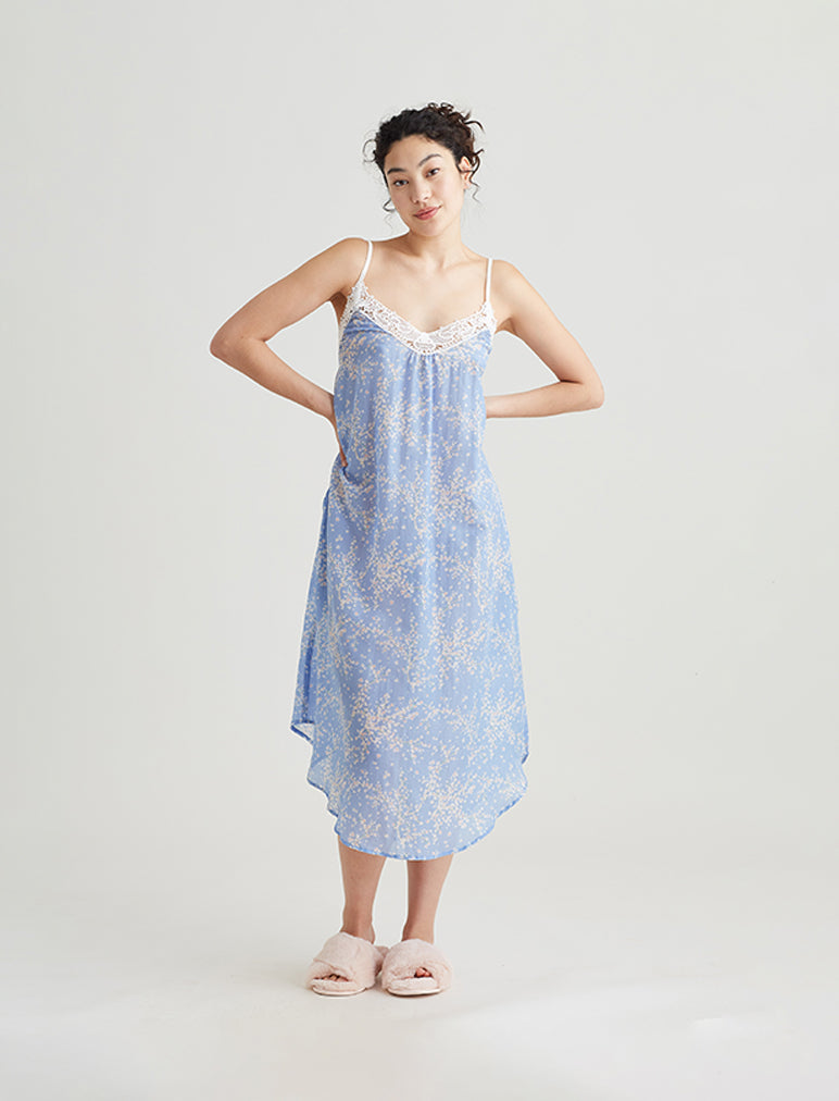 Cheri Blossom Lace Front Maxi Nightie
