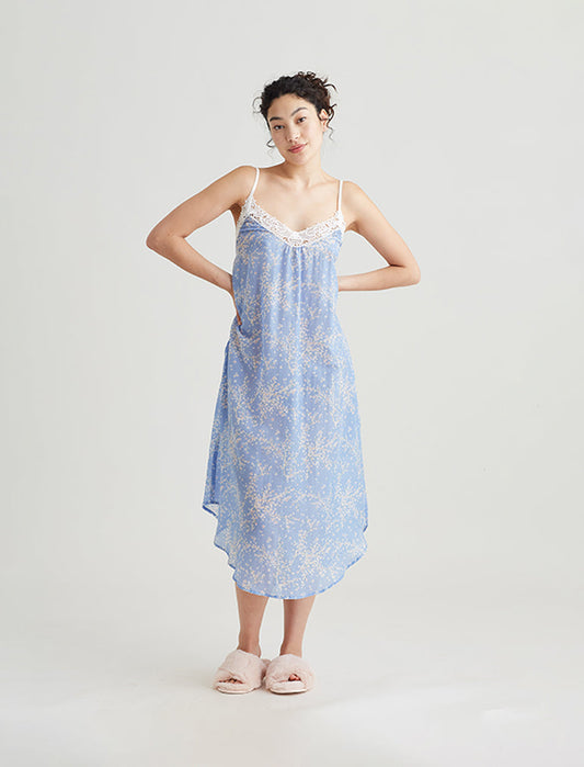 Cheri Blossom Lace Front Maxi Nightie