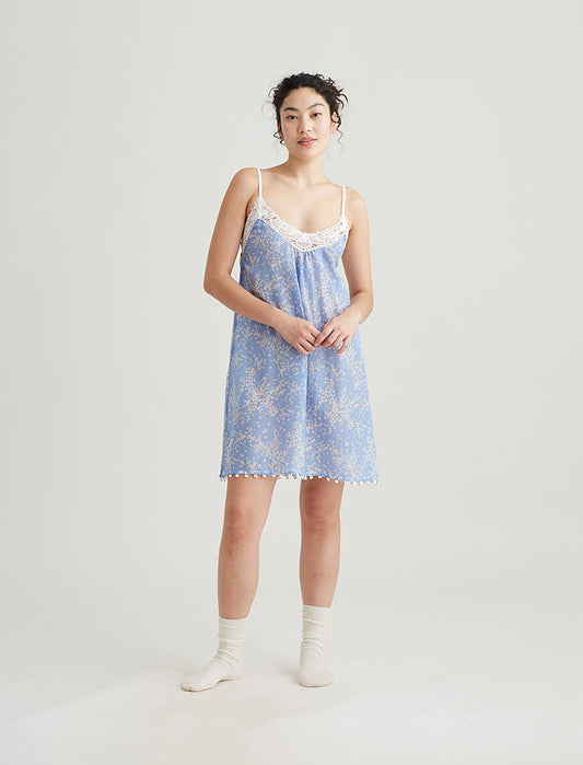 Cheri Blossom Lace Front Midi Nightie