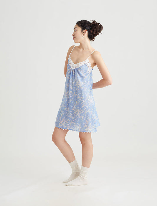 Cheri Blossom Lace Front Midi Nightie
