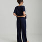 Eloise Stretch Silk Full Length Wide Leg Pant