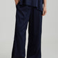 Eloise Stretch Silk Full Length Wide Leg Pant