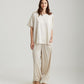 Eloise Stretch Silk Full Length Wide Leg Pant