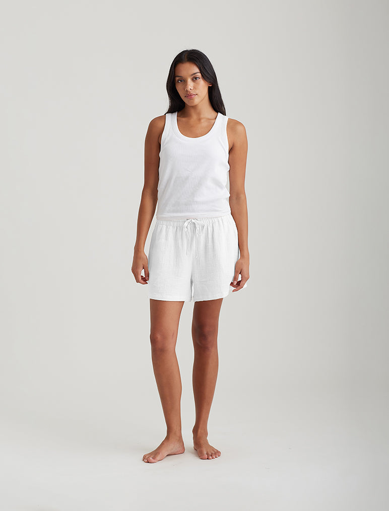 Ashley Textured Cotton Boxer Short