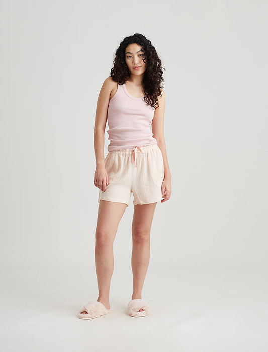 Ashley Textured Cotton Oversized Boxer Short