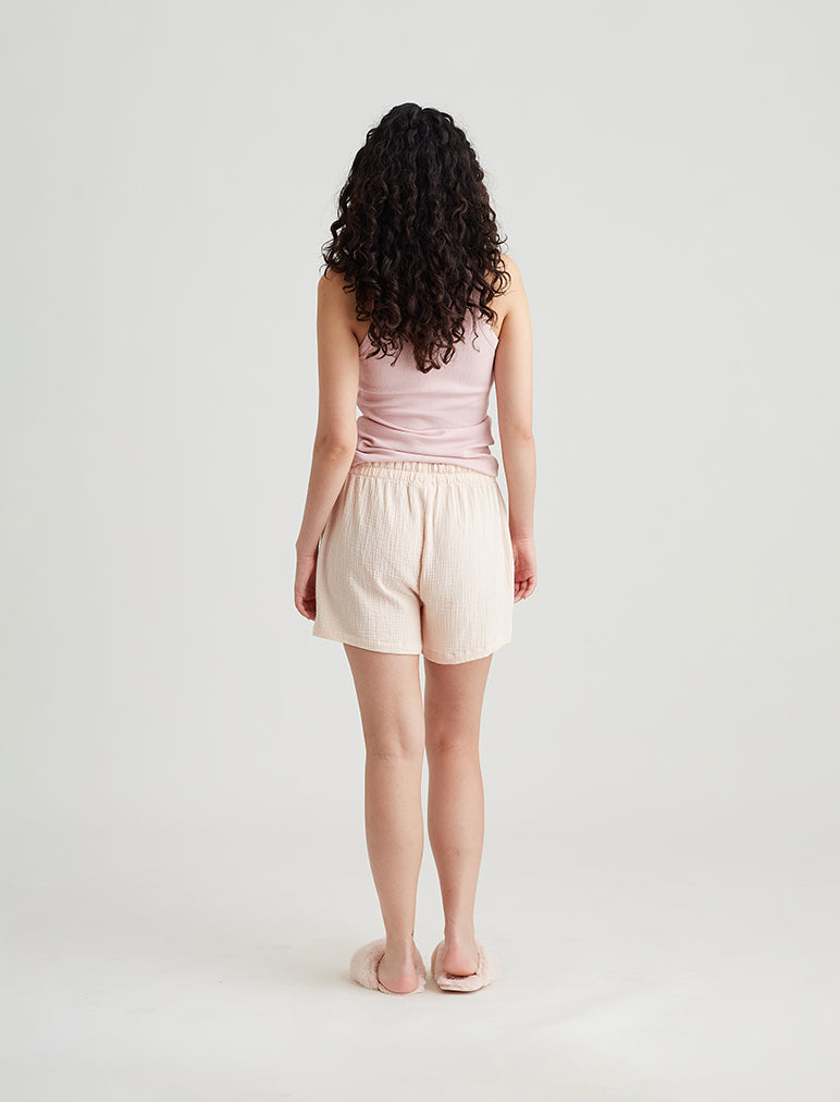Ashley Textured Cotton Oversized Boxer Short