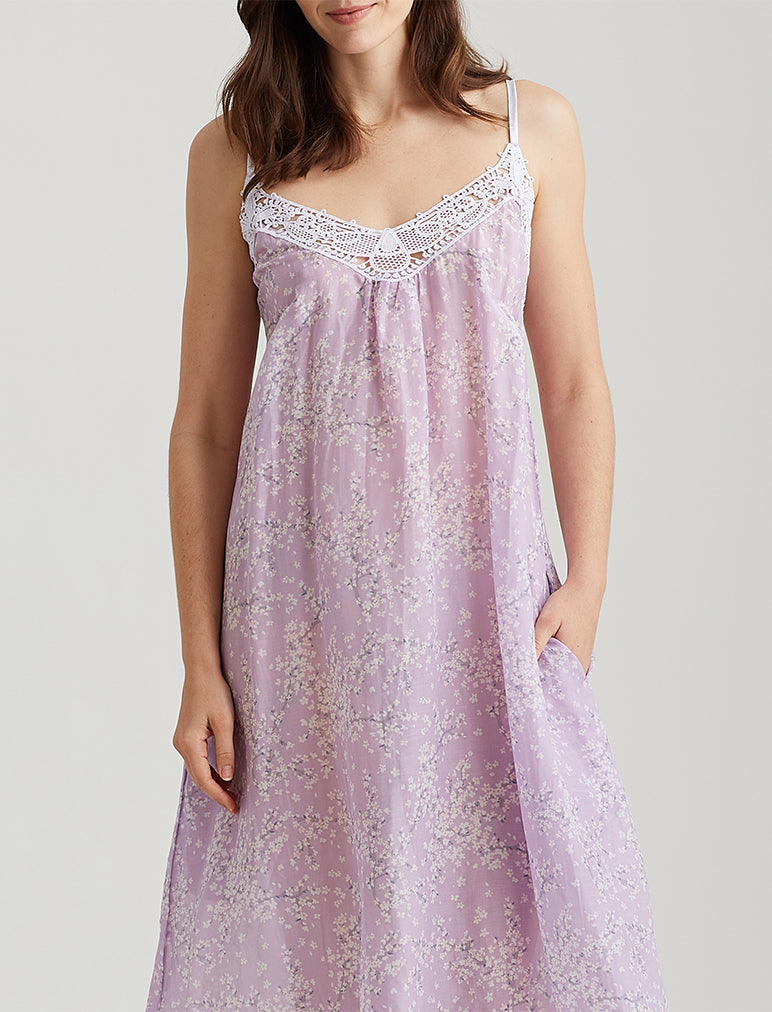 Cheri Blossom Lace Front Maxi Nightie