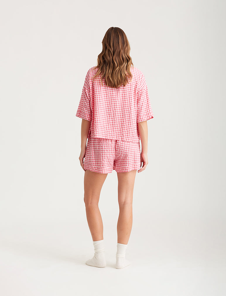 Seersucker Gingham Boxer PJ Set