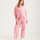 Seersucker Gingham Short Sleeve Full Length PJs