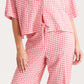 Seersucker Gingham Short Sleeve Full Length PJs