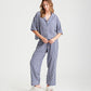 Seersucker Gingham Short Sleeve Full Length PJs