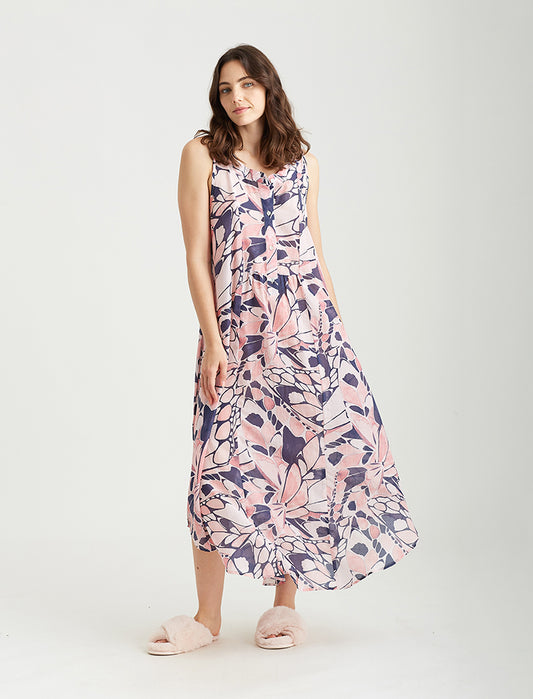 Papillon Panel Front Maxi Nightie
