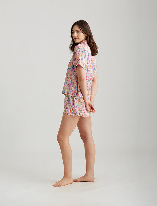 Painted Travels Silk Boxer PJ Set
