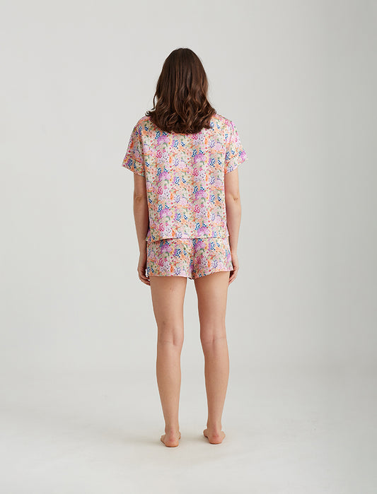 Painted Travels Silk Boxer PJ Set