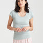Milla Rib Shelf Bra S/Slv Tee