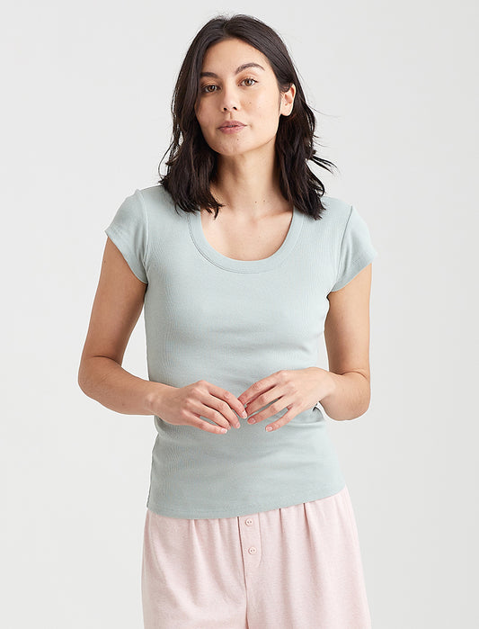 Milla Rib Shelf Bra S/Slv Tee