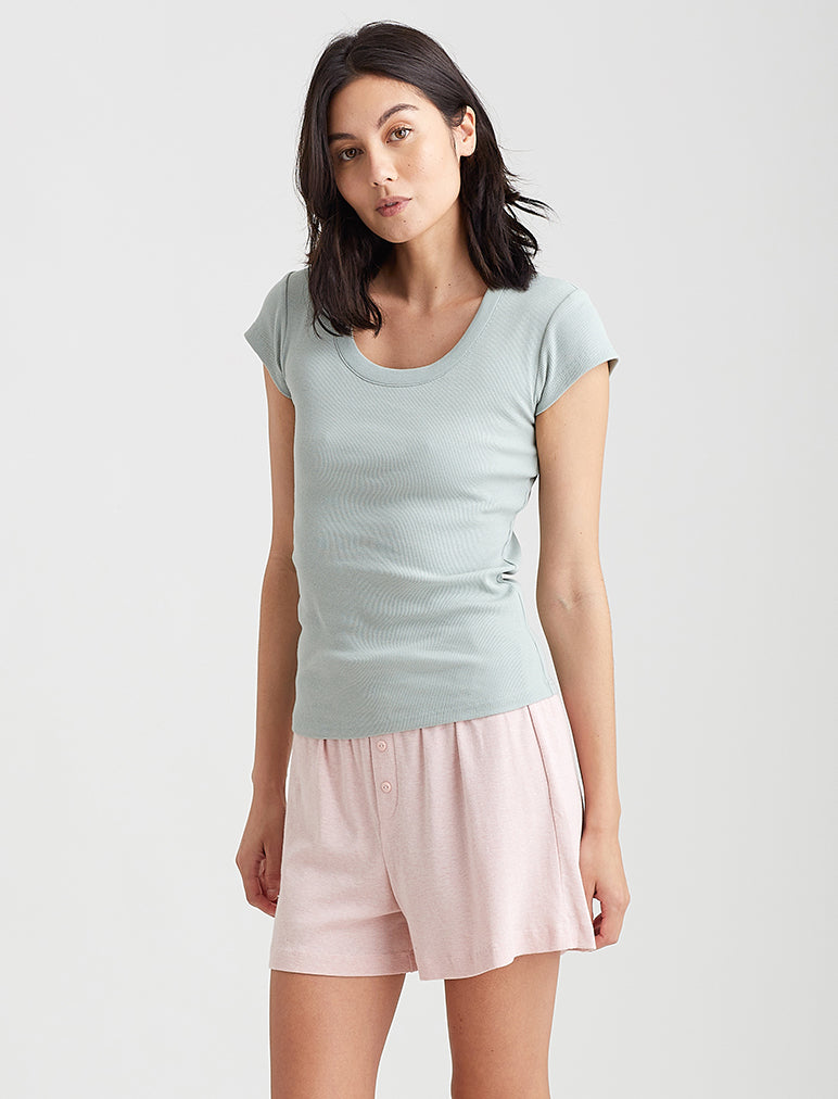 Milla Rib Shelf Bra Short Sleeve Tee